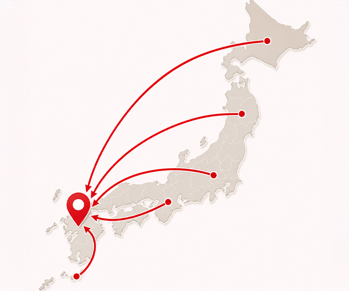 全国から採用している社員のイメージ